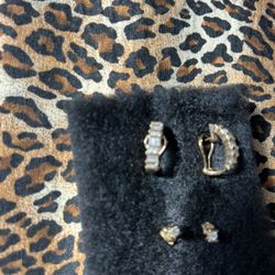 14K  GOLD & Diamond Earrings, 2 Sets