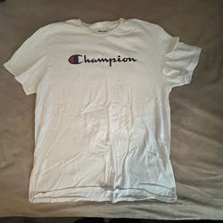 Men’s White Champion T-Shirt XL (Fair Condition)