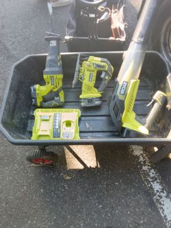 Complete Ryobi 18V 4-Piece Tool Kit WITH Batteries & Dual Charger - Ready to Work