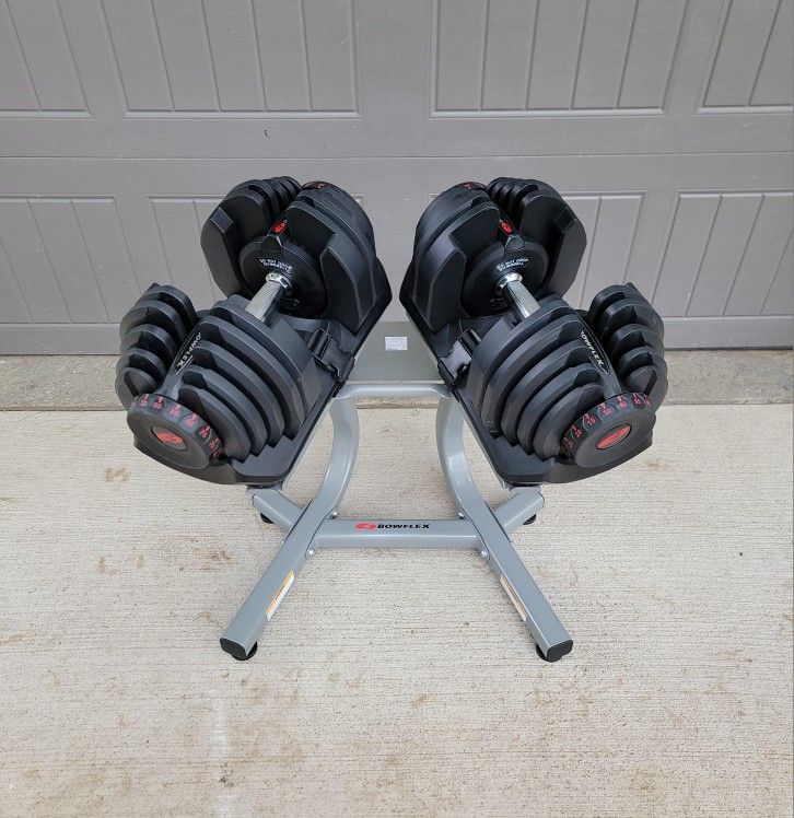 Bowflex 90lb Dumbbells and Stand
