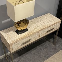 Modern Wood Top Console Table 