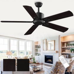 Brand New 52“ Black Ceiling Fan with Remote Control