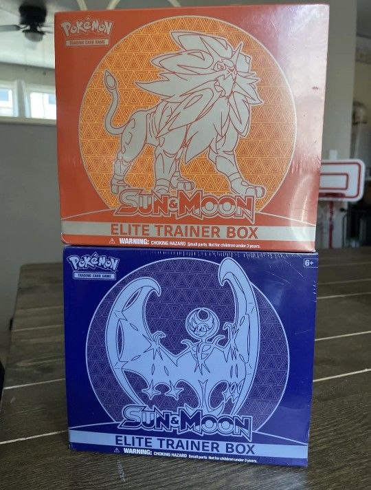 Pokémon TCG Elite Trainer Box Sun & Moon Base Sealed ETB Set of 2