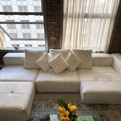 Modern Off-White Modular Sectional Sofa – Removable Covers 