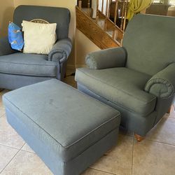 Ethan Allen Accent Chair Set/ottoman 