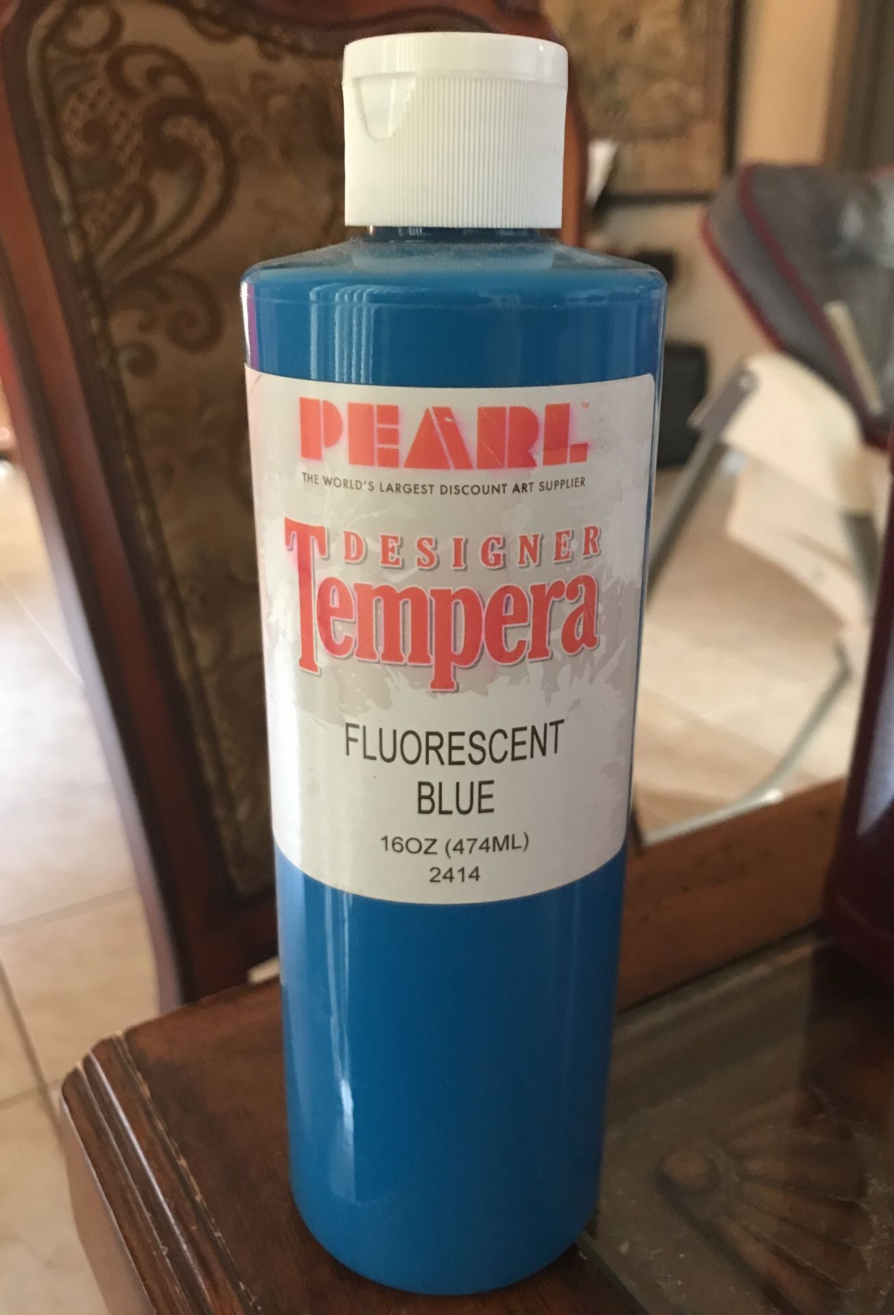 Tempera fluorescent blue 16oz