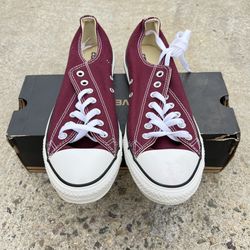 New Unused Maroon Burgundy Converse Shoes Size 10-Men, Size 12-Women Size