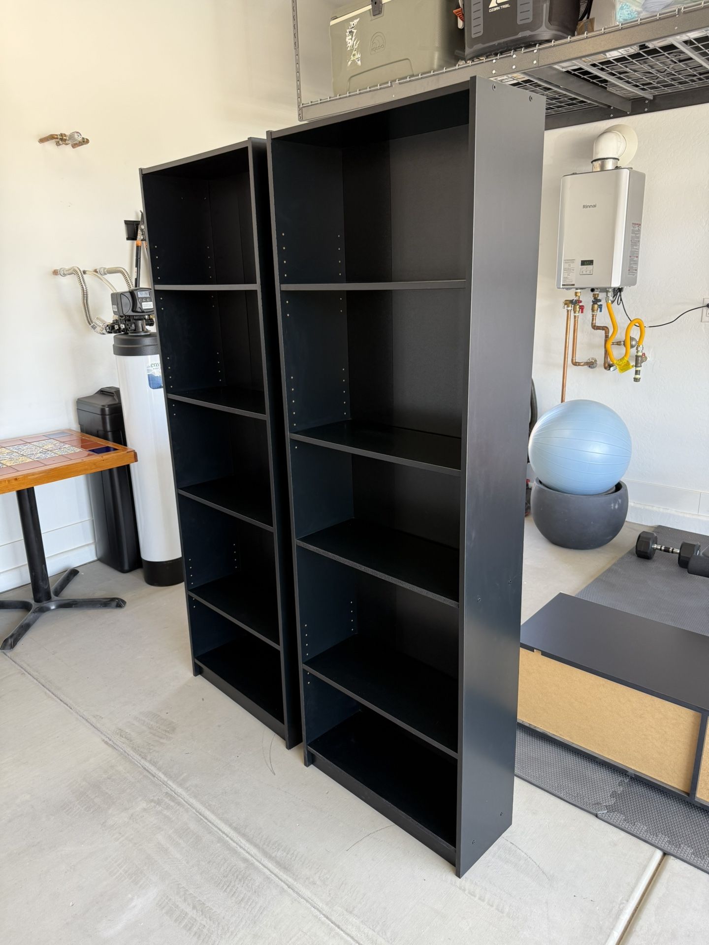 Two Black Bookshelves