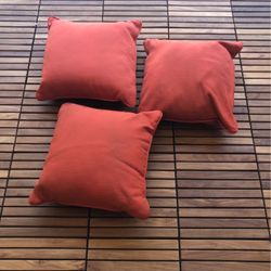 3 Orange Outdoor Furniture Pillows