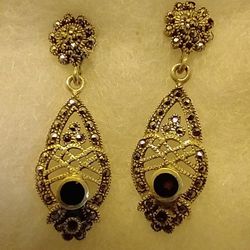 Sterling Silver Earrings Markerzite With Black Onyx