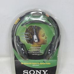 NOB Vintage Sony Walkman SRF-HM33 FM/AM Headset Radio Mega Bass Gray Need Pads