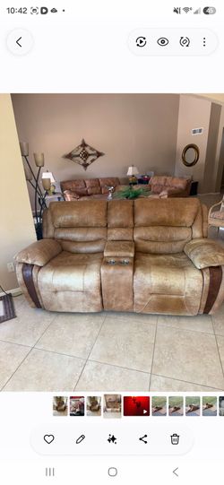 Power reclining console loveseat