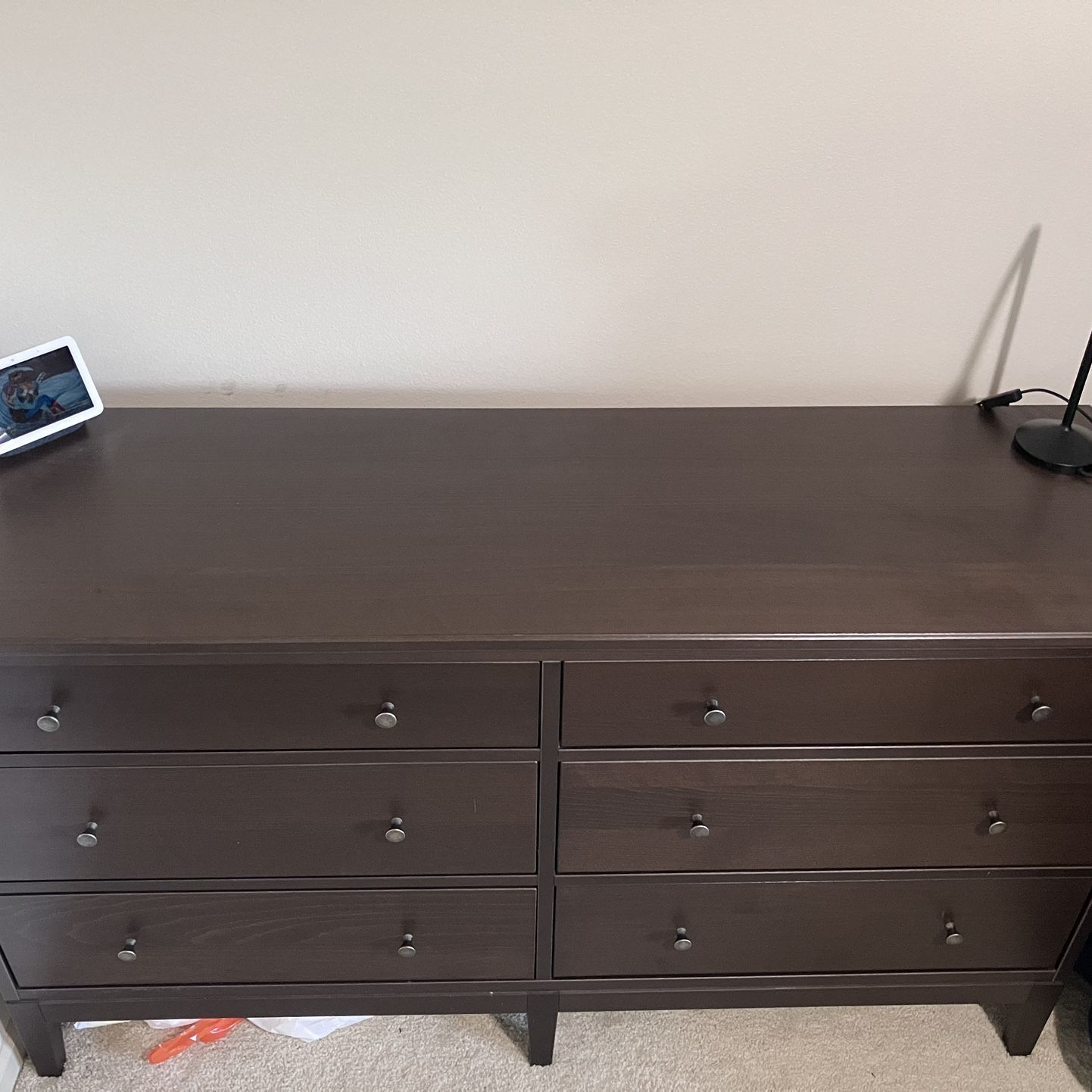 dark brown dresser ikea STORKLINTA 6-drawer dresser, dark-brown/oak effect anchor/unlock function, 551/8x187/8x291/2"