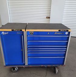 46" Snap-on 7-Drawer blue Toolbox w/
Side Locker - Roll Cab