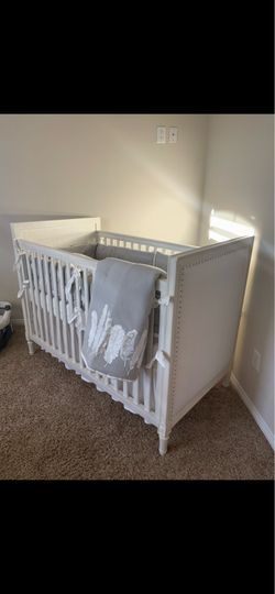 Baby crib toddler bed conversion with mattress
