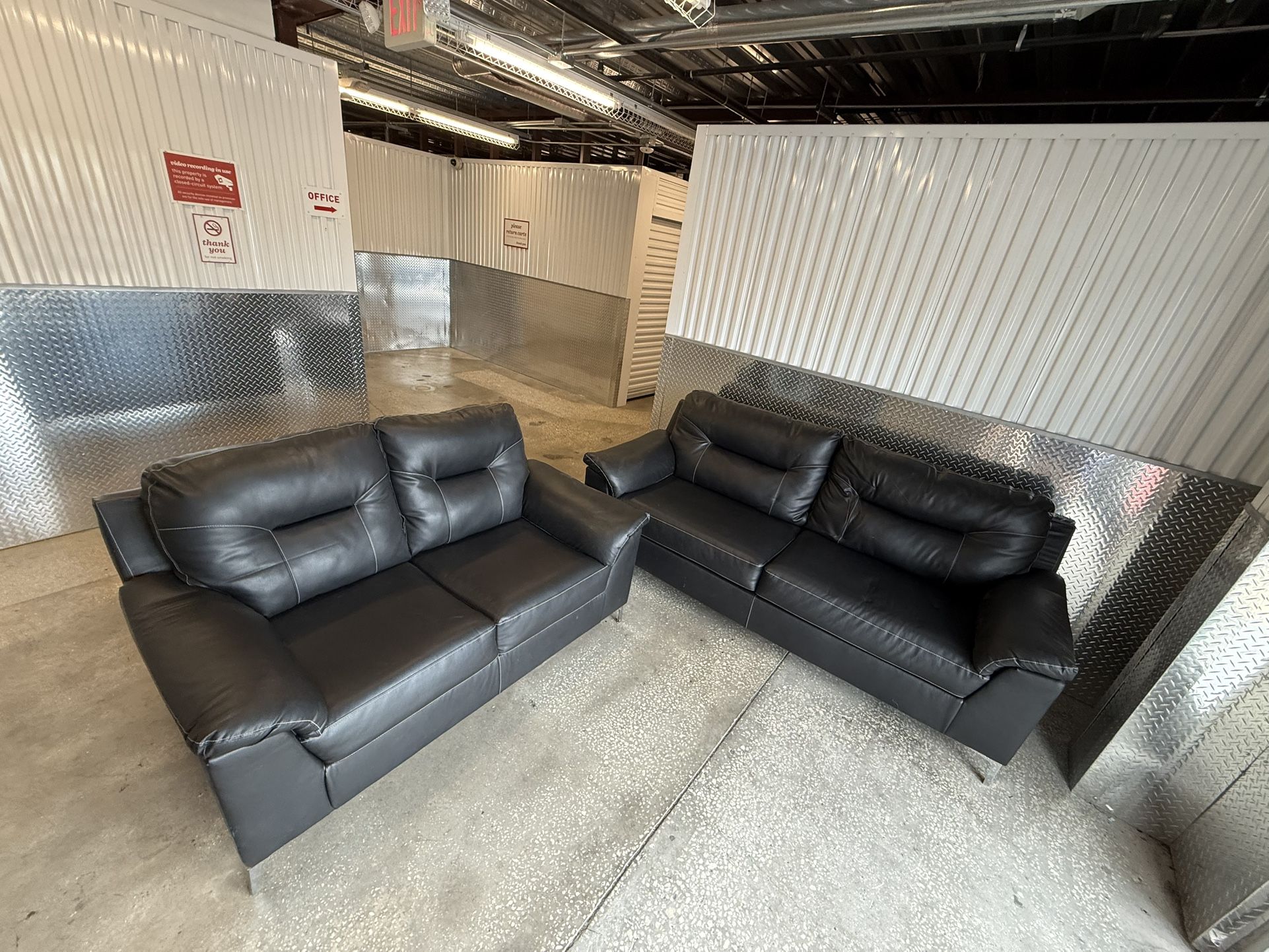 Ashley Furniture Black Leather Sofas