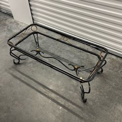 Vintage Coffee Table Metal Rectangular No Glass