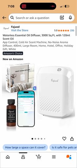 Brand New Smart Waterless Essential Oil Diffuser with App Control