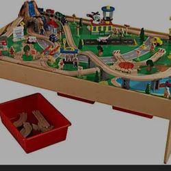 Wooden Train Set With Table