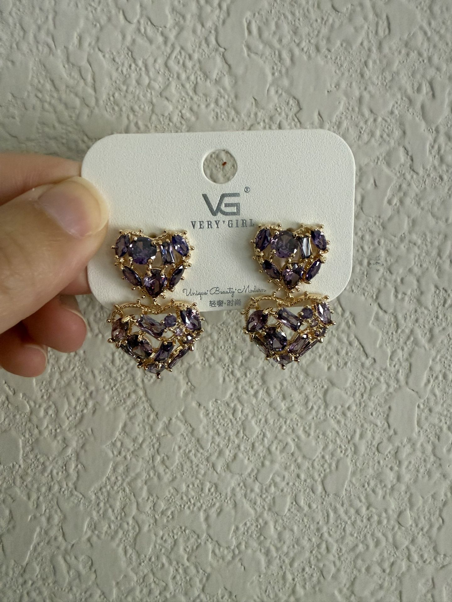 Women’s purple heart shape Earrings