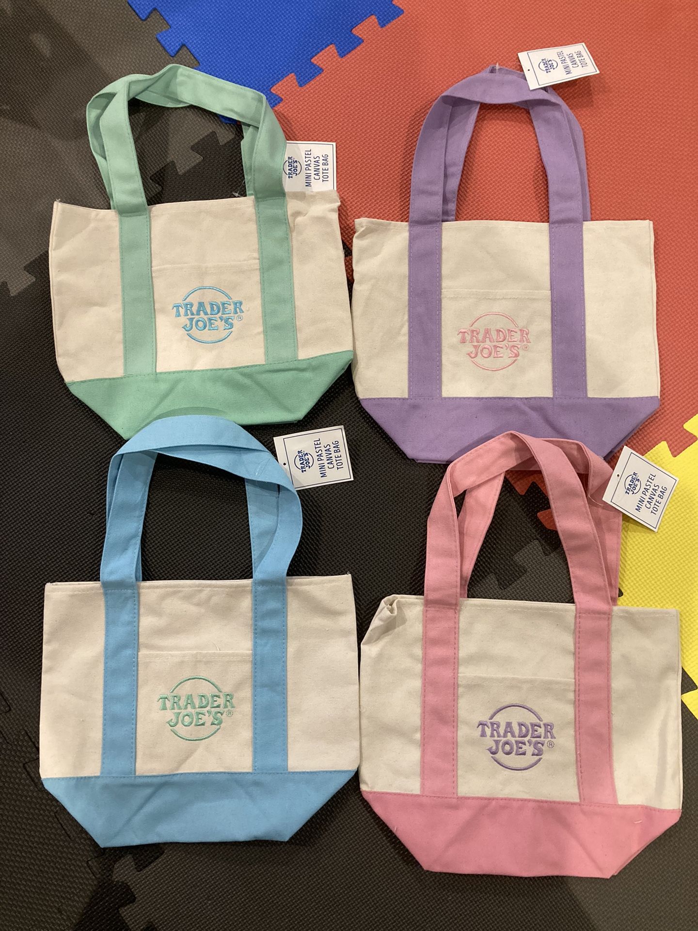 Trader Joes Mini Tote Bag Set Of Four