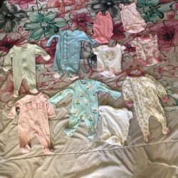 10 Items, Baby Girl Clothes, Like New, Size 3 Month’s-Lot B