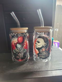 Halloween cup with lid straw