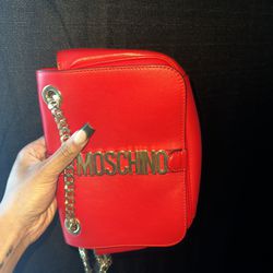 Moschino Red Leather Bag