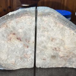 Large Genuine Agate Crystal Polished Gemstone Bookends