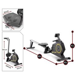 Circuit Fitness Deluxe Foldable Magnetic Rowing Machine with 8 Resistance Settings & Transport Wheel