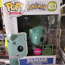 Funko Pop Bulbasaur Flocked 453 Pokemon Eccc Spring Shared Con