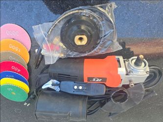 Variable Speed 4" Wet Polisher / Grinder & Granite Diamond Polishing Pads