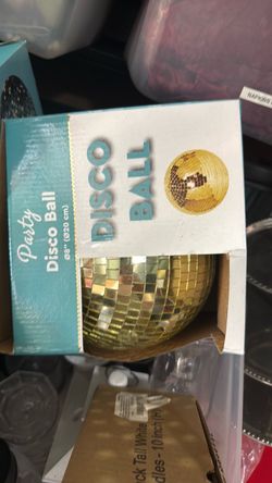 Four new gold glass, disco balls