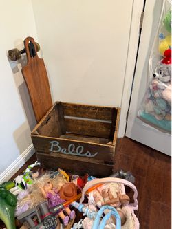 Vintage wood toy box