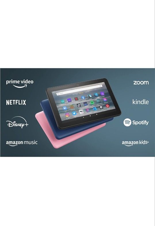 Amazon Fire 7 tablet, 7” display, 16 GB, 10 hours battery life, light and portable for entertainment at home or on-the-go, (2022 release), Denim