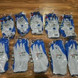 Pack Of 10 XL Latex Coated Work Gloves