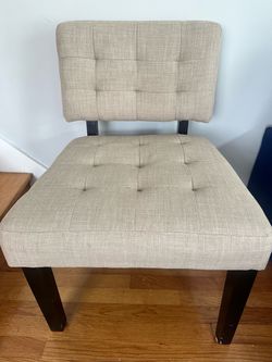 Modern Armless accent Chair in Beige