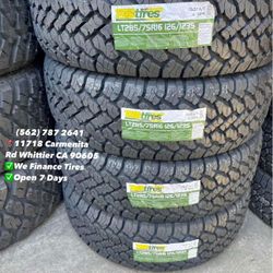 285/75R16 LT TBB A/T Set of Tires Installed and Balanced Set de Llantas Nuevas Instaladas y Balanceadas