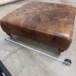 Large Leather Ottoman Table 42x42