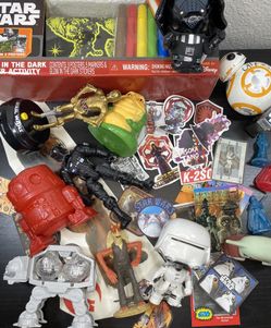 Lot of Star Wars Toys and Stickers