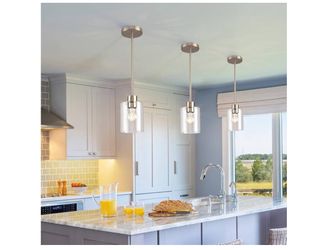 Brushed Nickel Pendant Lights,Modern Farmhouse Pendant Light,