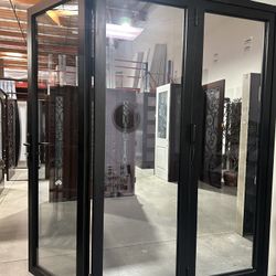 Aluminum Folding Doors, tempered low E glass.