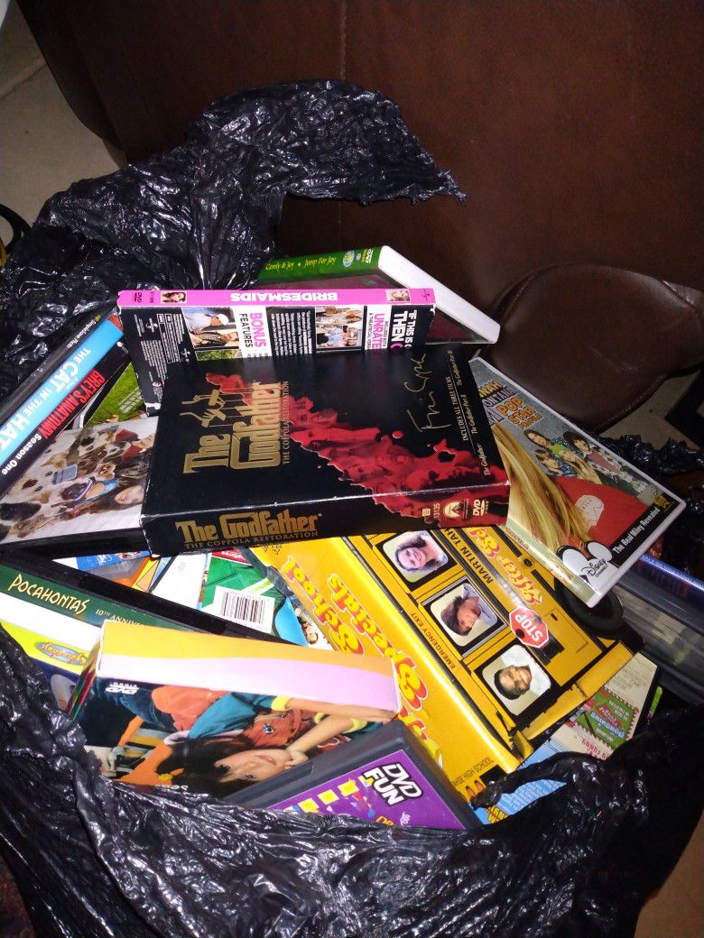 Huge Bag Full DVDs Mixed Family Kids Action Etc Over 150 DVDs 25 Firm Look My Post Gd Deals