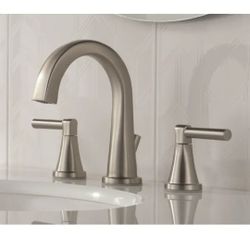 2 Becker Spotshield Brushed Nickel Widespread 2-handle WaterSense Mid-arc Residential Handle Ba...