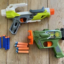 Lot 2 Dart Guns BuzzBee Toys Air Blasters Ultimate Snipe & Nerf N-Strike Modulus