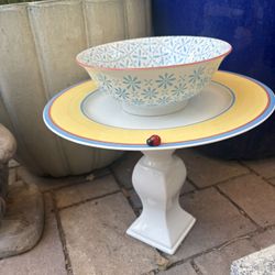 14 Inch Bee/Butterfly/Birdbath With Ladybug