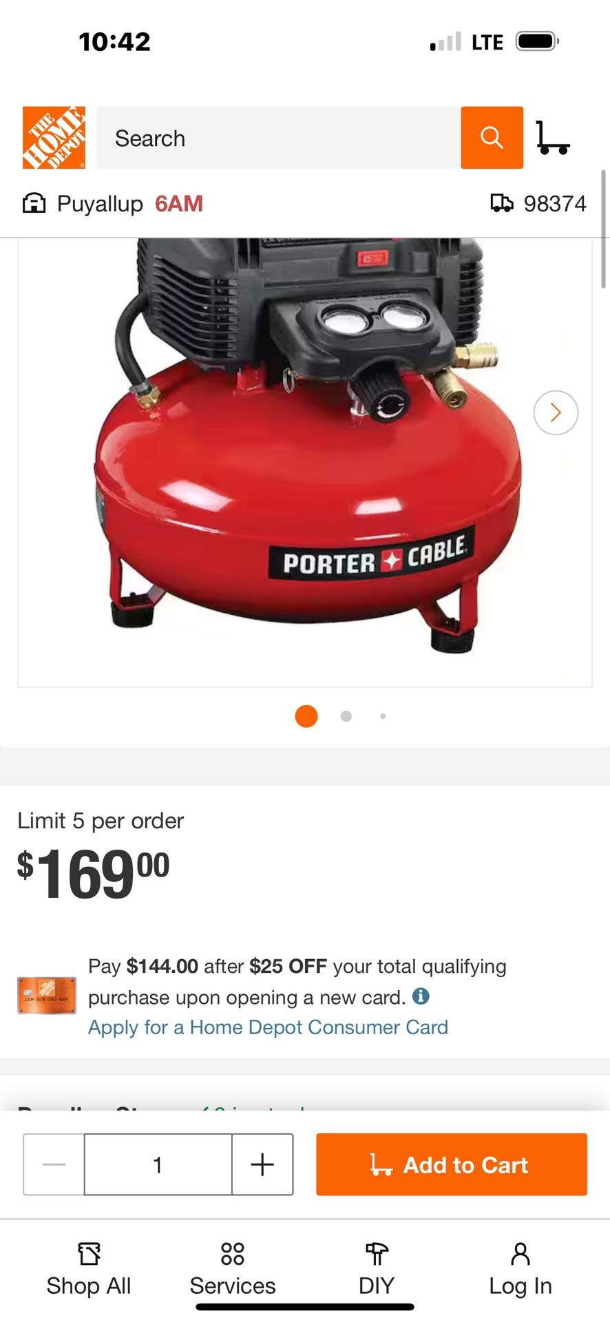 Brand New 6gal air Compressor