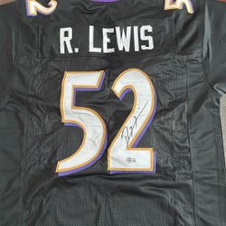 Ray Lewis Autographed Signed Baltimore Ravens Jersey HOF Beckett BAS COA Beautiful 
