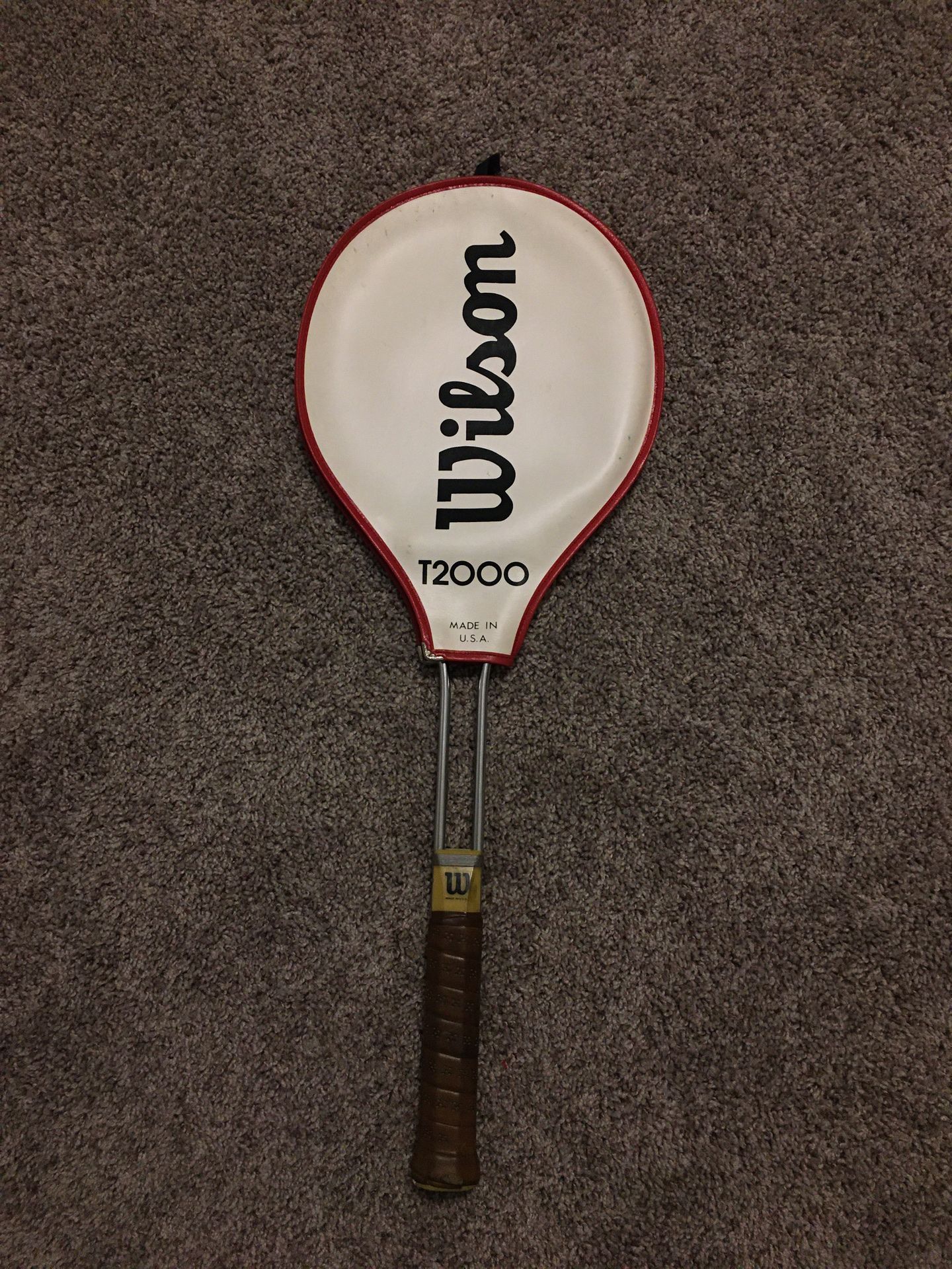 Vintage Wilson T2000 Tennis Racket and Cover
