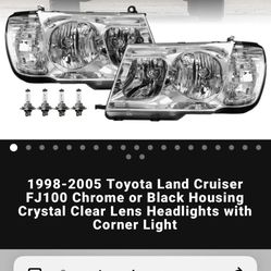 100 Series Toyota Land Cruiser After Market One Piece (clear Corner) Headlight Upgrade.  .